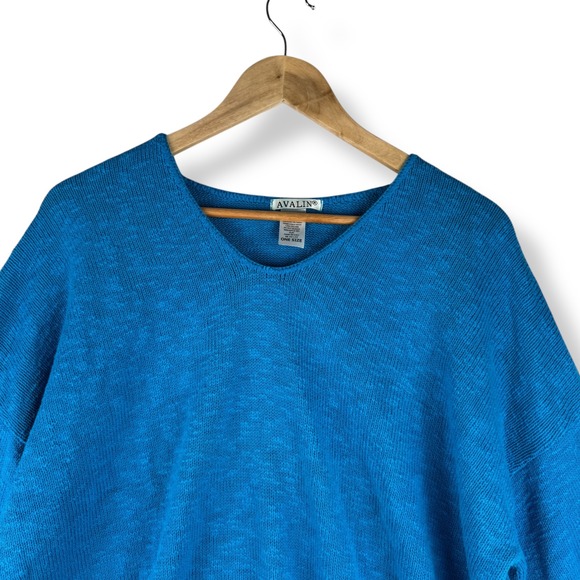 Avalin Oversized Knit Top Womens One Size Made in USA Y2K 2000s Slouchy Relaxed - Picture 5 of 9